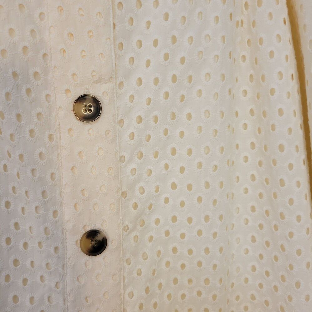 Evri Maxi Skirt Womens Size 1x Eyelet Button-Front Cream Cotton Lined Nwt $68 - Picture 3 of 10